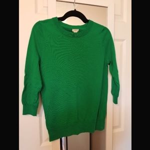 J Crew Medium Merino Wool 3/4 sleeve crew neck sweater